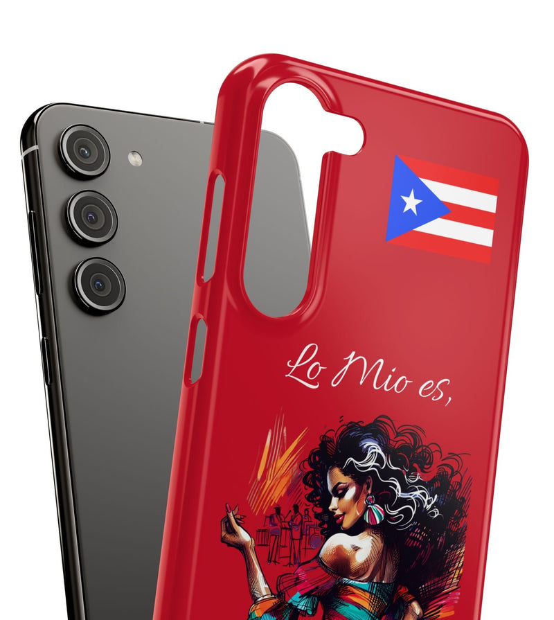 Galaxy "Lo Mio Es Salsa'nama" Red Slim Cases - Puerto Rico Flag 🇵🇷🥁 - Weeeepa!