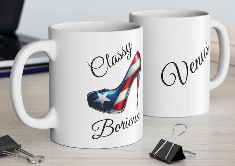 Personalized Stiletto Mug - Puerto Rico Flag Classy Boricua - 11oz