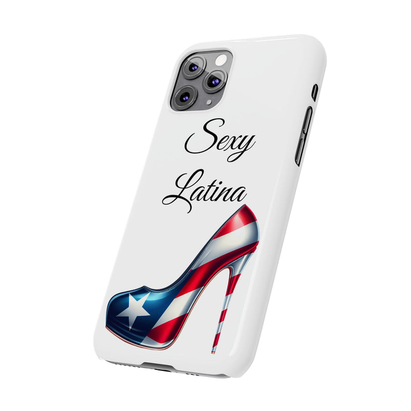 Puerto Rico Flag Sexy Latina Stiletto White Slim Phone Cases - Rico Flag 🇵🇷🥁  -Weeeepa!, Puertoriquena