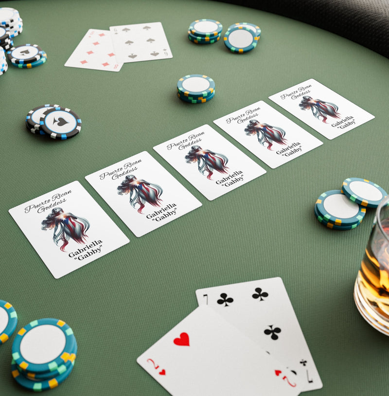 Personalized 'Puerto Rican Goddess' Poker Cards.