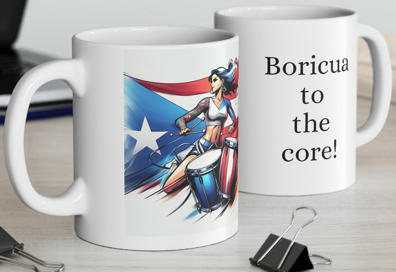 Puerto Rico Mug - Boricua to the Core!"WEEEEEPA"!, Borinqueña, Boricua Mug.