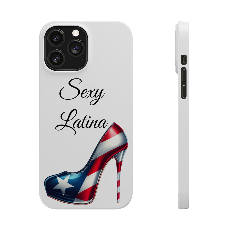 Puerto Rico Flag Sexy Latina Stiletto White Slim Phone Cases - Rico Flag 🇵🇷🥁  -Weeeepa!, Puertoriquena