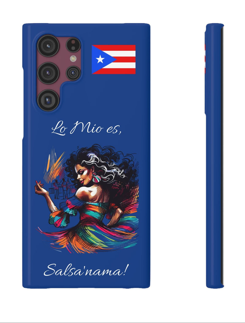 Galaxy "Lo Mio Es Salsa'nama" Blue Slim Cases - Puerto Rico Flag 🇵🇷🥁 - Weeeepa!