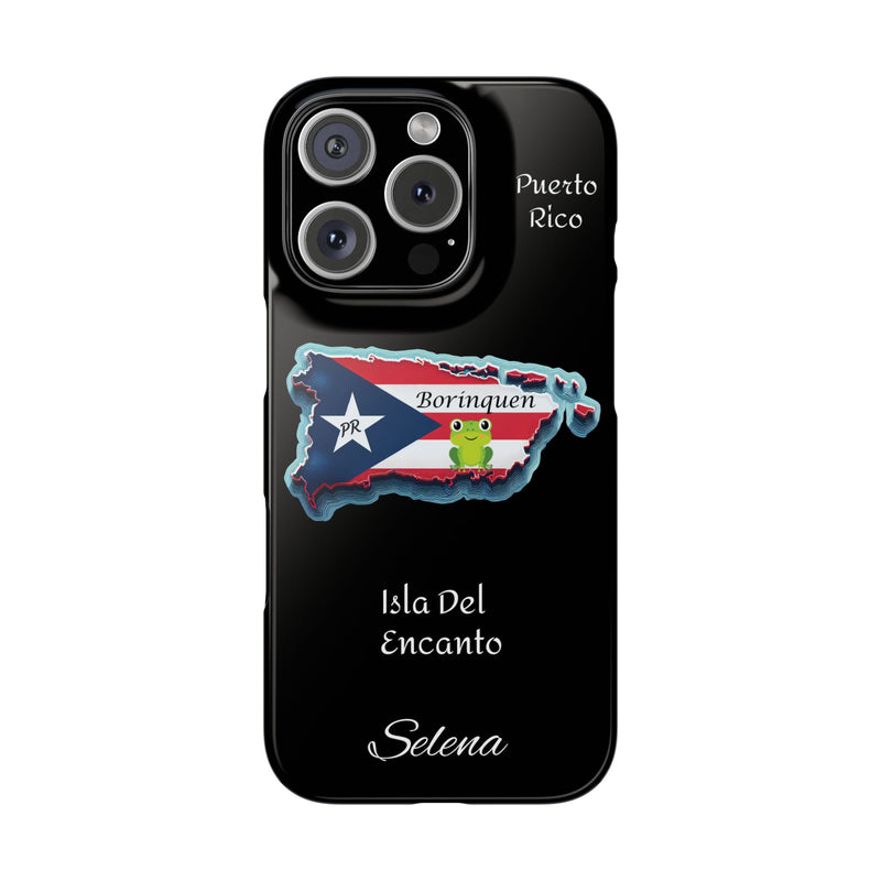 Personalized iPhone Puerto Rican Flag - Black Slim Cases - Rico Flag 🇵🇷🥁  -Weeeepa!, Puertoriquena