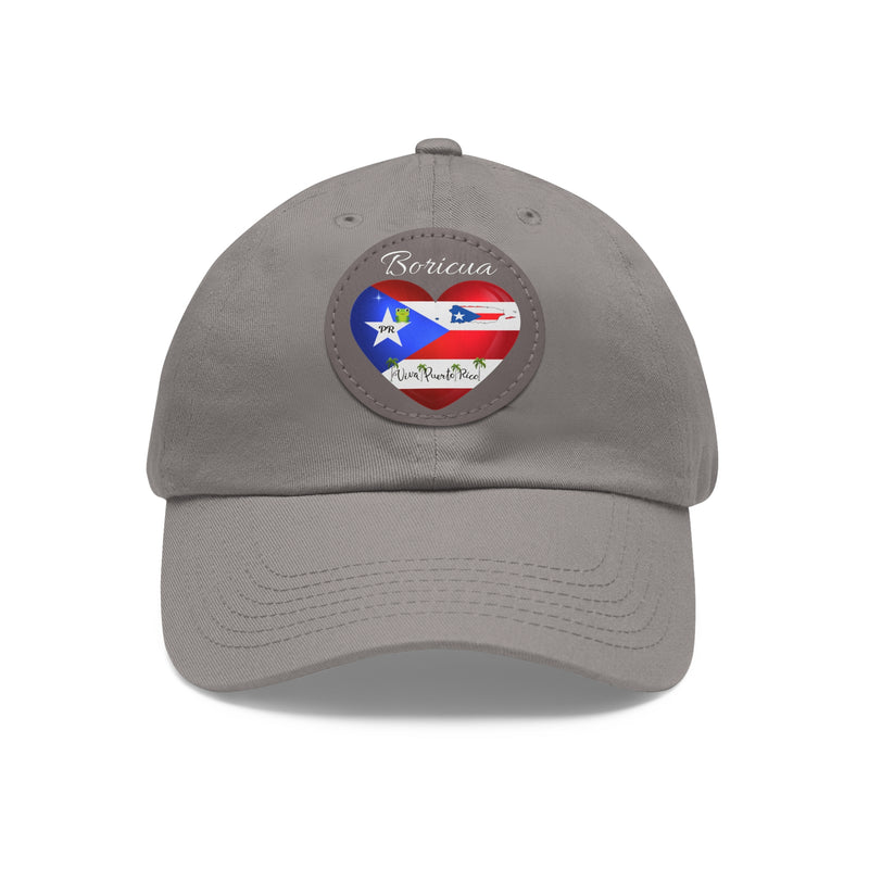 "I Love ❤️ Puerto Rico Flag & Map" Hat - with Leather Patch (Round) - Puerto Rico Flag, Latina hat, Latino hat, Gorra para la playa, Boricua, Puerto rican Pride..