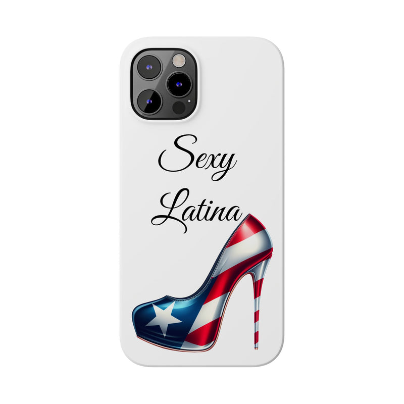 Puerto Rico Flag Sexy Latina Stiletto White Slim Phone Cases - Rico Flag 🇵🇷🥁  -Weeeepa!, Puertoriquena