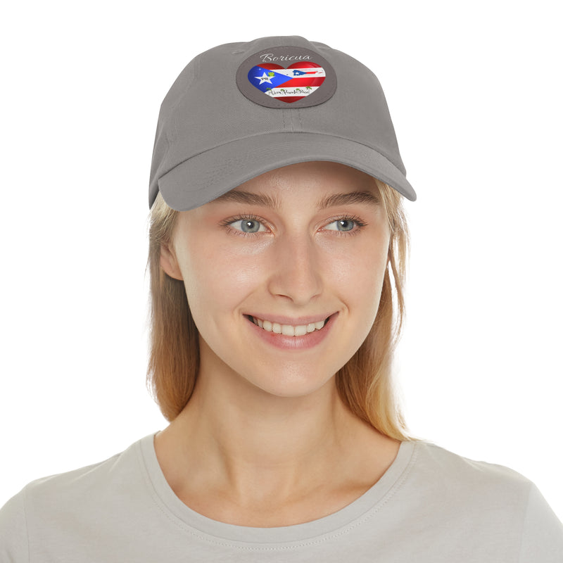 "I Love ❤️ Puerto Rico Flag & Map" Hat - with Leather Patch (Round) - Puerto Rico Flag, Latina hat, Latino hat, Gorra para la playa, Boricua, Puerto rican Pride..