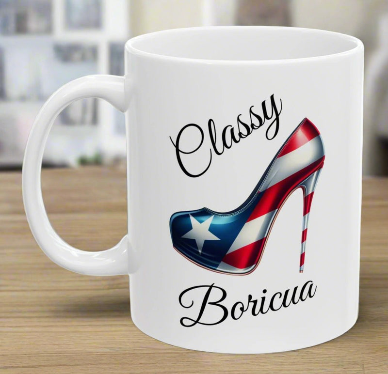 Personalized Stiletto Mug - Puerto Rico Flag Classy Boricua - 11oz