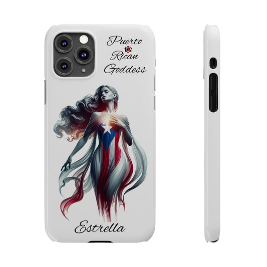 Personalized Puerto Rican Goddess White Slim iPhone Cases - Puerto Rico Flag 🇵🇷🥁 - Weeeepa!, Puertoriquena