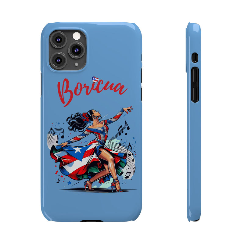 Boricua Puerto Rico Flag 🇵🇷🥁 Light Blue Slim Phone Cases -Weeeepa!, Puertoriquena