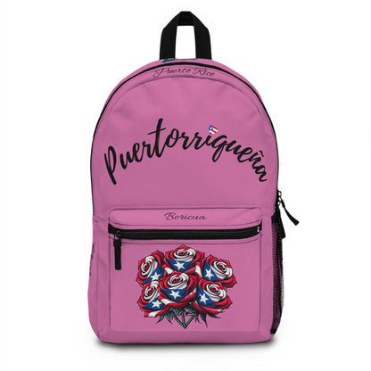 Puertorriqueña 🇵🇷 Roses Backpack - Boricua, Latino, Latina, Borinquen, Soy Puertorriqueña/Puertorriqueño, Puerto Rico Flag, Orgullo Puertorriqueño