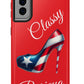 Galaxy Tough Red Phone Case Classy Boricua Stiletto  - Puerto Rico Flag 🇵🇷🥁  -Weeeepa!