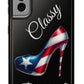 Galaxy Tough Black Phone Case Classy Boricua Stiletto - Puerto Rico Flag 🇵🇷🥁  -Weeeepa!