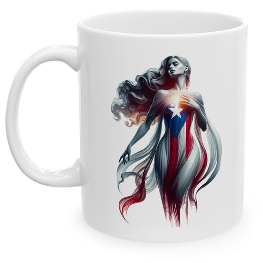 Personalized Puerto Rican Goddess Mug 11oz - Puerto Rico flag