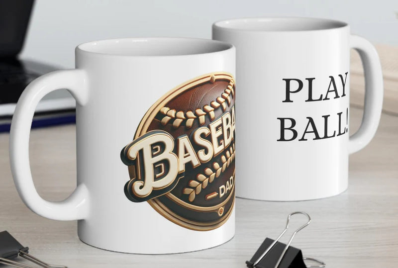 BASEBALL DAD Mug 11oz - "Home Run Dad: The Ultimate Baseball Dad Mug"