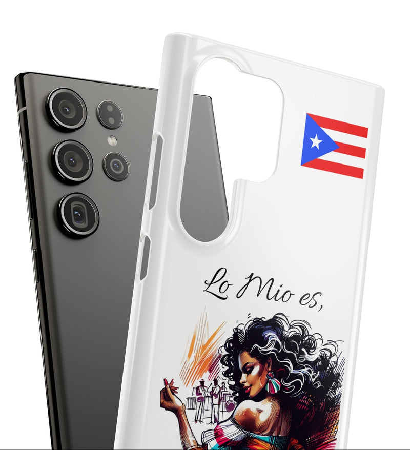 Galaxy "Lo Mio Es Salsa'nama" White Slim Cases - Puerto Rico Flag 🇵🇷🥁 - Weeeepa!