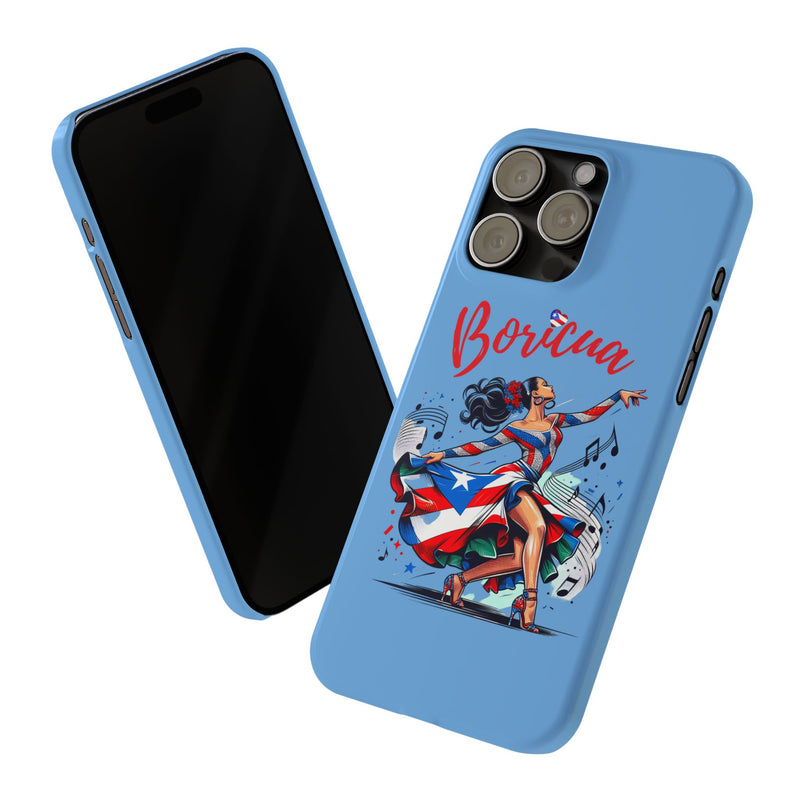 Boricua Puerto Rico Flag 🇵🇷🥁 Light Blue Slim Phone Cases -Weeeepa!, Puertoriquena