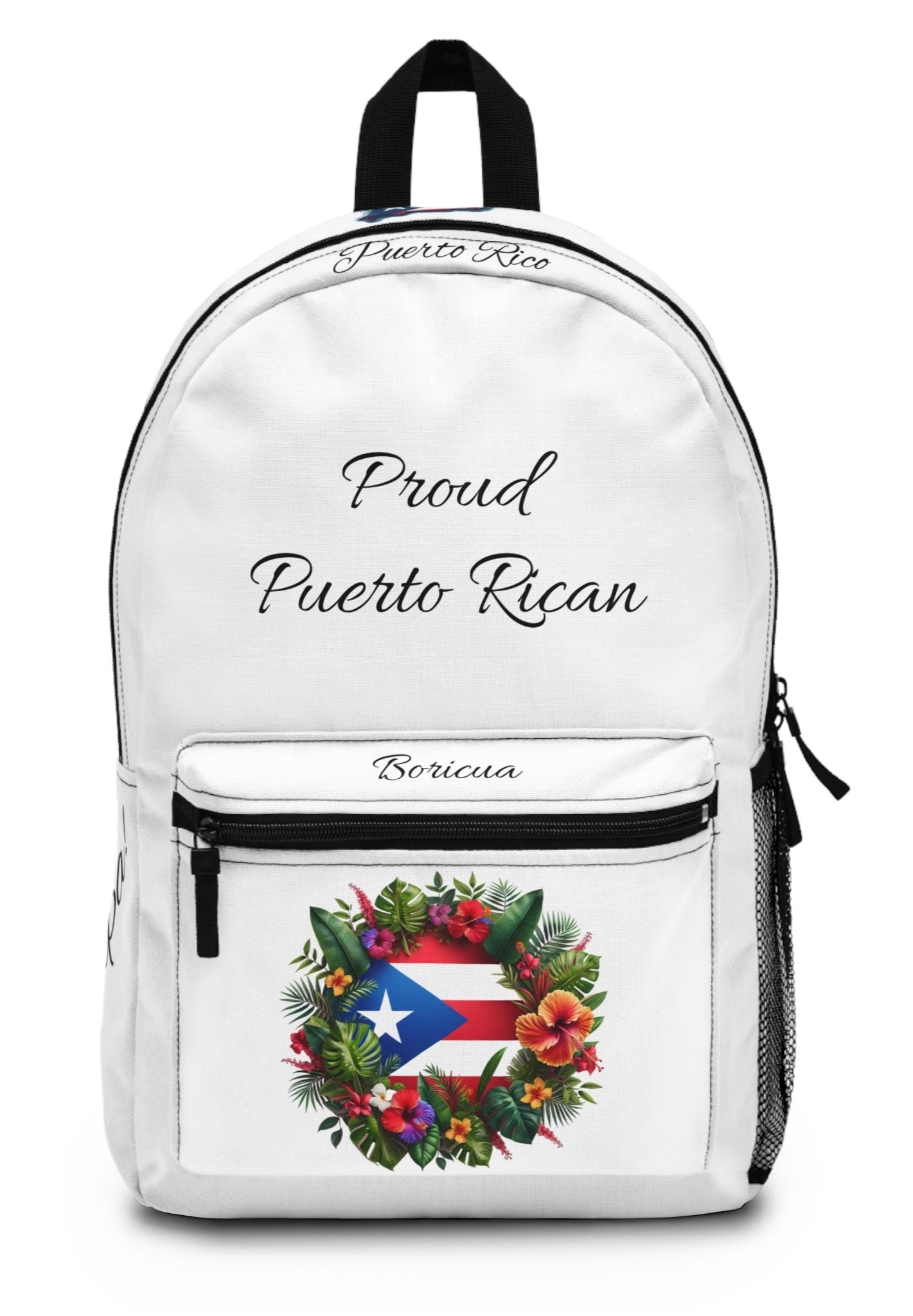 Proud 🇵🇷 Puerto Rican Backpack - Boricua, Latino, Latina, Borinquen, Soy Puertorriqueña/Puertorriqueño, Puerto Rico Flag, Orgullo Puertorriqueño