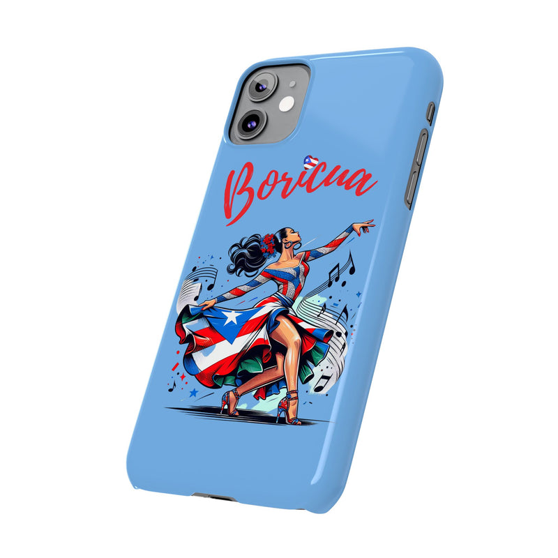 Boricua Puerto Rico Flag 🇵🇷🥁 Light Blue Slim Phone Cases -Weeeepa!, Puertoriquena