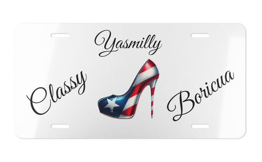 Personalized License Plate - Stiletto - Puerto Rican Flag