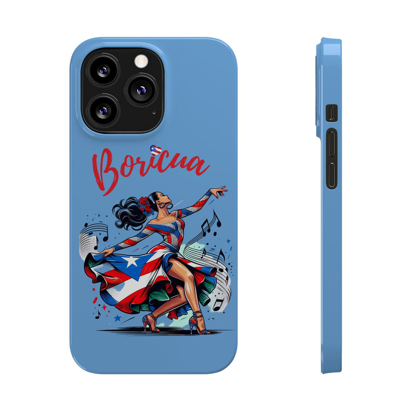 Boricua Puerto Rico Flag 🇵🇷🥁 Light Blue Slim Phone Cases -Weeeepa!, Puertoriquena