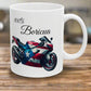 Puerto Rico Flag Ceramic Mug - Boricua Motorcycle 11oz Mug -Boricua Motorcycle Mug - Puertorriqueño -Taza de café