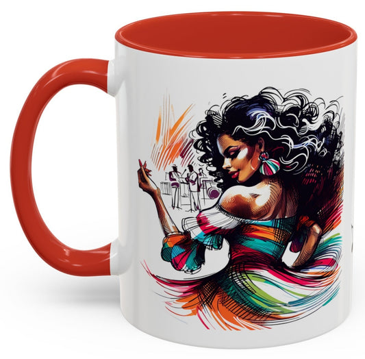 "Lo Mio Es Salsa' Nama" Puerto Rican  🇵🇷🥁 Coffee Mug (11oz) - Boricua, Mulata,Latina, Salsa Dancer, Salsera,Latina, Borinquen, Soy Puertorriqueña, Orgullosa Boricua