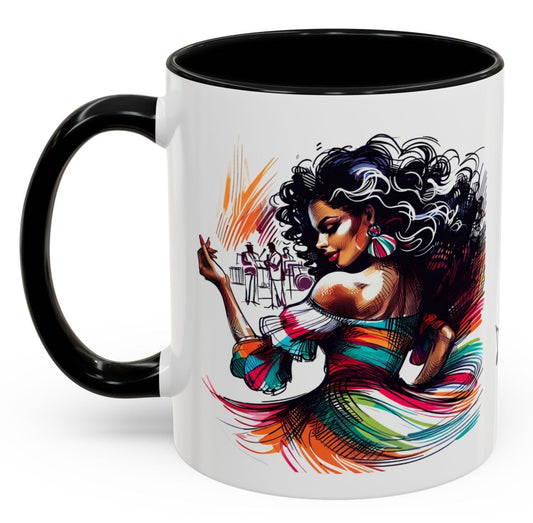 "Lo Mio Es Salsa' Nama" Puerto Rican  🇵🇷🥁 Coffee Mug (11oz) - Boricua, Mulata,Latina, Salsa Dancer,