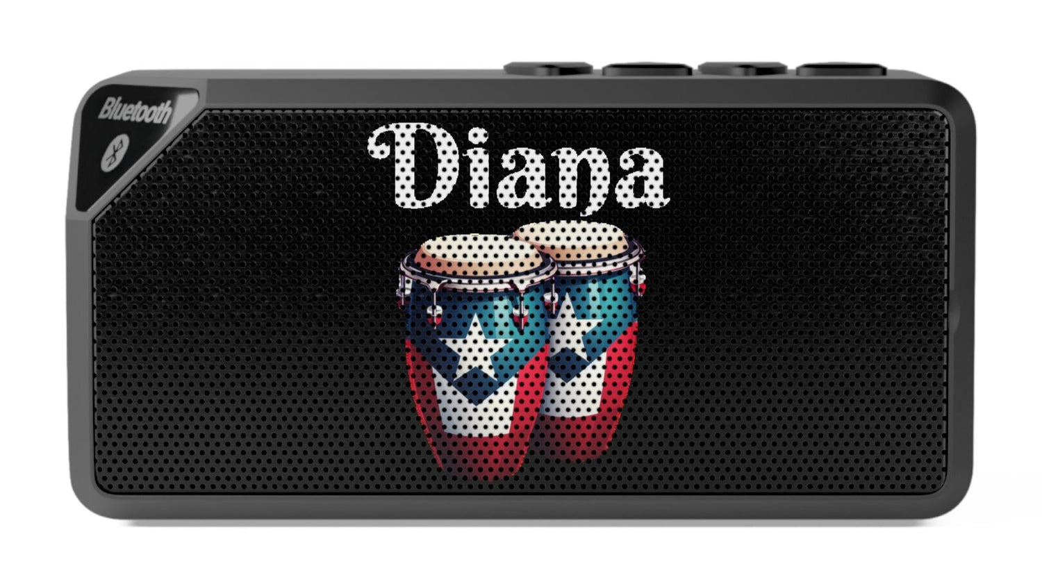 Personalizable Mini Bluetooth Speaker - Puerto Rican Flag Drums. Small but surprisingly loud.