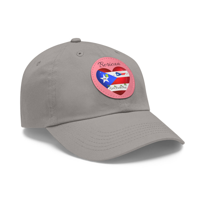 "I Love ❤️ Puerto Rico Flag & Map" Hat - with Leather Patch (Round) - Puerto Rico Flag, Latina hat, Latino hat, Gorra para la playa, Boricua, Puerto rican Pride..