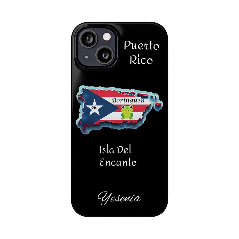 Personalized iPhone Puerto Rican Flag - Black Slim Cases - Rico Flag 🇵🇷🥁  -Weeeepa!, Puertoriquena