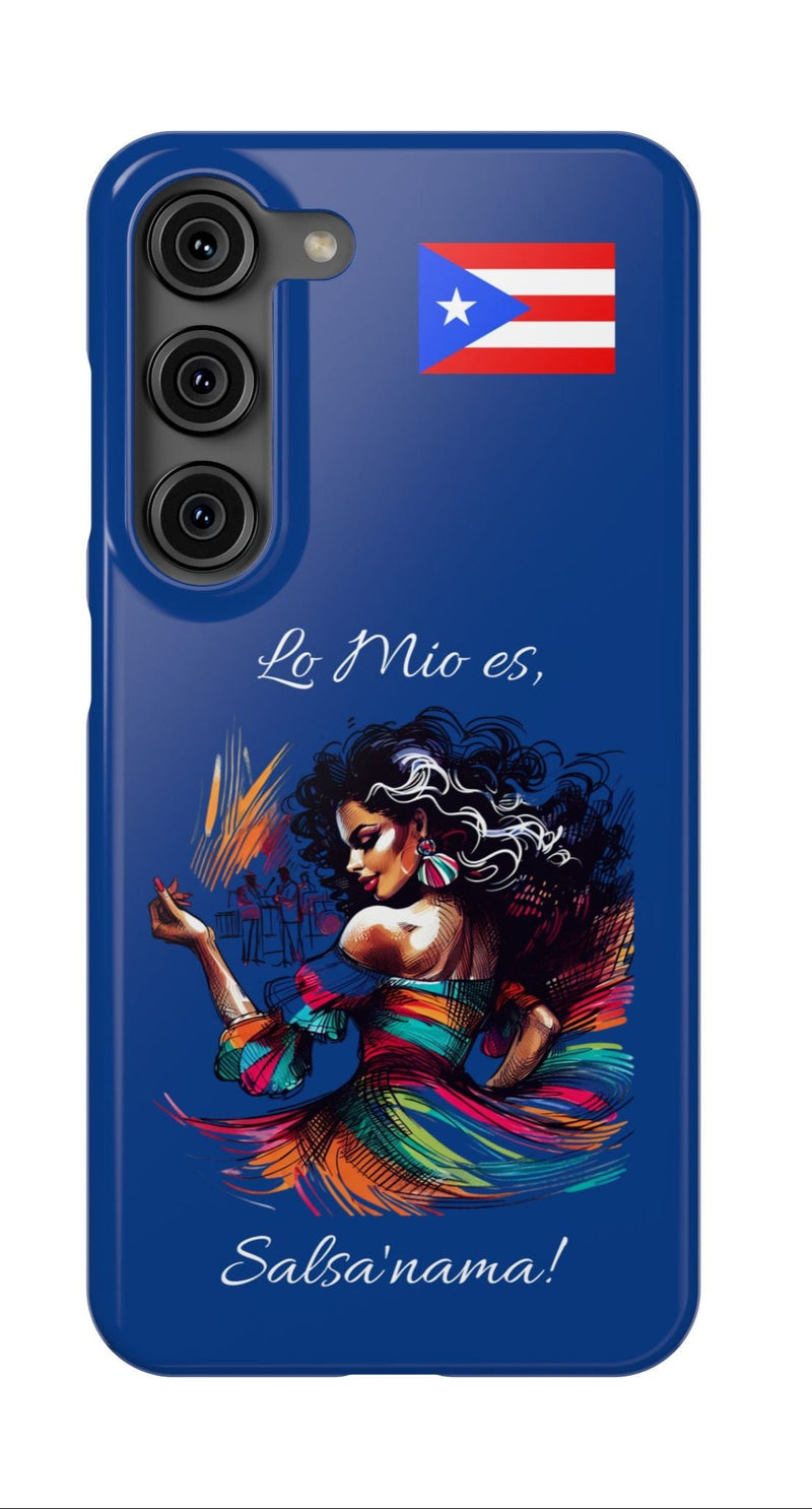 Galaxy "Lo Mio Es Salsa'nama" Blue Slim Cases - Puerto Rico Flag 🇵🇷🥁 - Weeeepa!