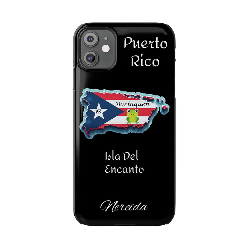 Personalized iPhone Puerto Rican Flag - Black Slim Cases - Rico Flag 🇵🇷🥁  -Weeeepa!, Puertoriquena