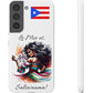 Galaxy "Lo Mio Es Salsa'nama" White Slim Cases - Puerto Rico Flag 🇵🇷🥁 - Weeeepa!