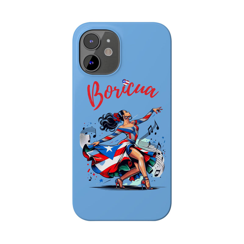 Boricua Puerto Rico Flag 🇵🇷🥁 Light Blue Slim Phone Cases -Weeeepa!, Puertoriquena