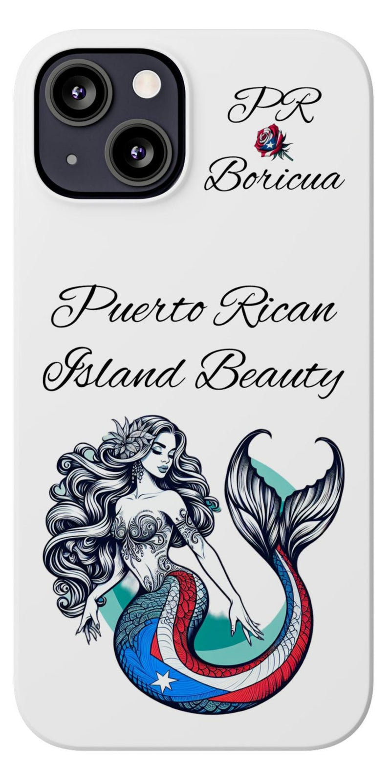 Puerto Rican Island Beauty Mermaid White Slim designer Phone Case - Puerto Rico Flag 🇵🇷🥁  -Weeeepa!