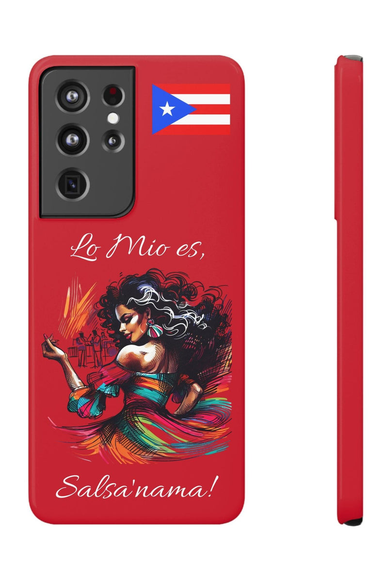 Galaxy "Lo Mio Es Salsa'nama" Red Slim Cases - Puerto Rico Flag 🇵🇷🥁 - Weeeepa!