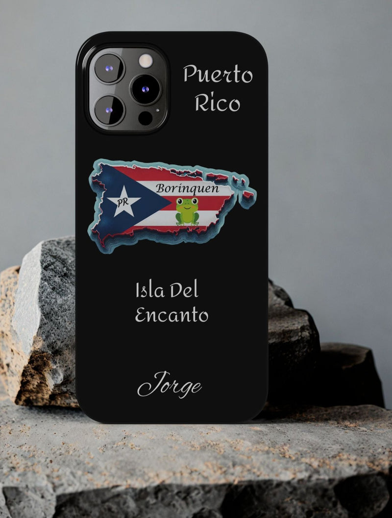 Personalized iPhone Puerto Rican Flag - Black Slim Cases - Rico Flag 🇵🇷🥁  -Weeeepa!, Puertoriquena