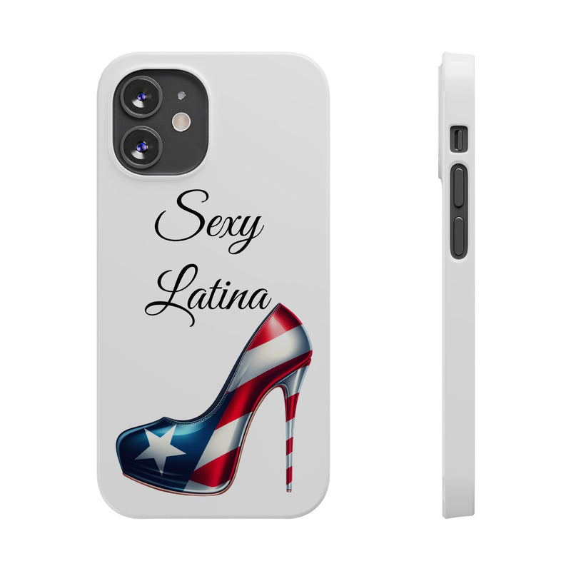 Puerto Rico Flag Sexy Latina Stiletto White Slim Phone Cases - Rico Flag 🇵🇷🥁  -Weeeepa!, Puertoriquena