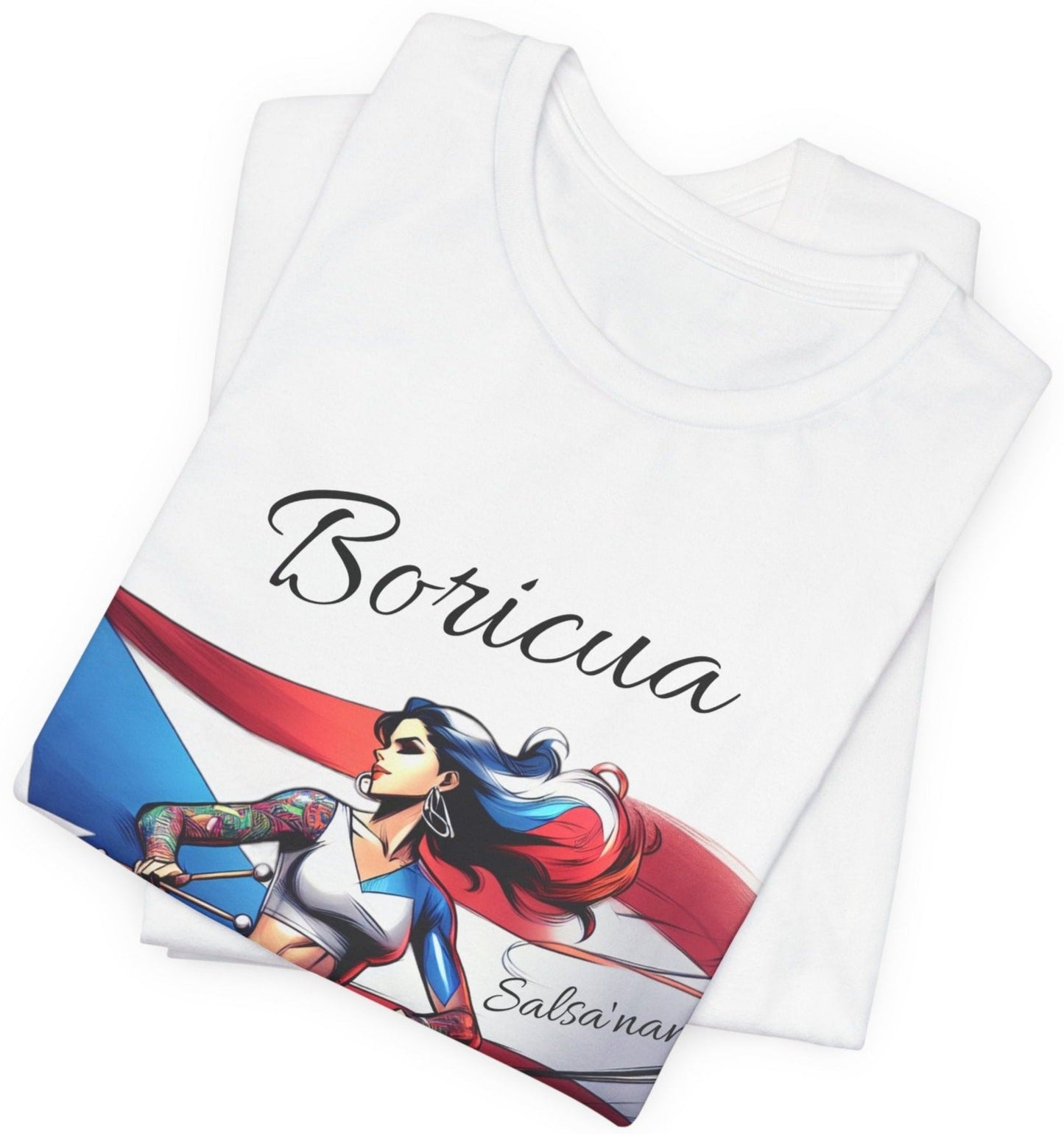 Boricua Puerto Rican Drummer - Puerto Rico Flag - Jersey Short Sleeve Tee, Puertorriqueña - Latina