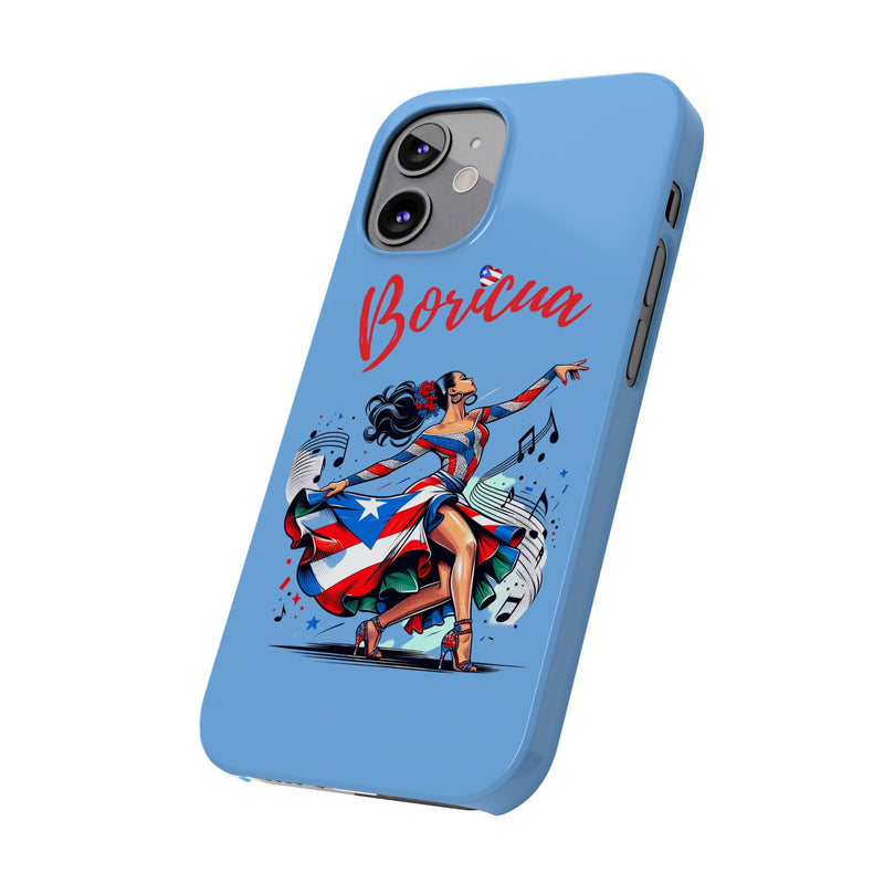 Boricua Puerto Rico Flag 🇵🇷🥁 Light Blue Slim Phone Cases -Weeeepa!, Puertoriquena