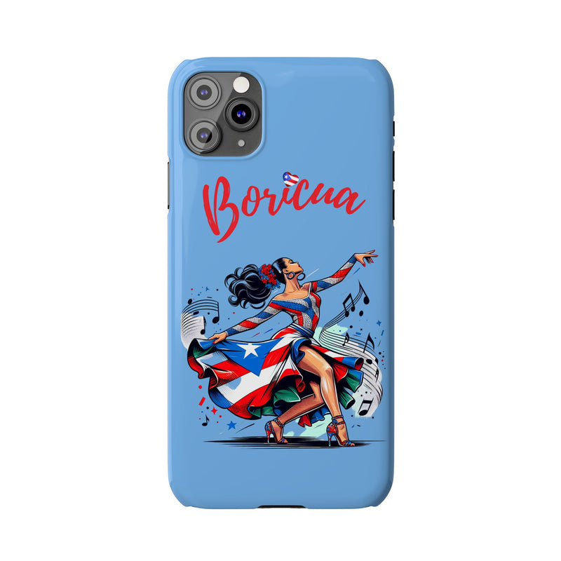 Boricua Puerto Rico Flag 🇵🇷🥁 Light Blue Slim Phone Cases -Weeeepa!, Puertoriquena