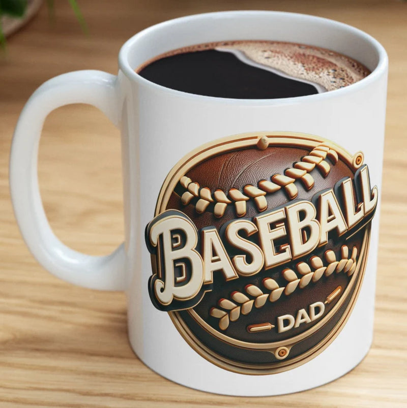 BASEBALL DAD Mug 11oz - "Home Run Dad: The Ultimate Baseball Dad Mug"