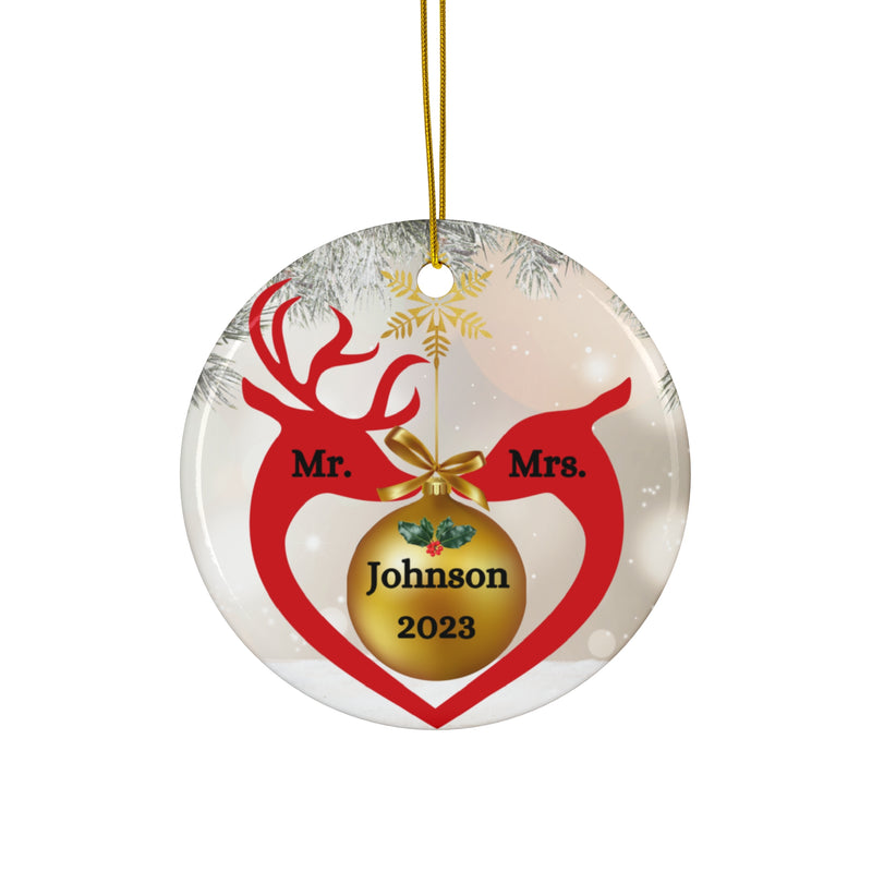 Mr. & Mrs. Christmas Married 2023 Personalized Ornament,