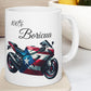 Puerto Rico Flag Ceramic Mug - Boricua Motorcycle 11oz Mug -Boricua Motorcycle Mug - Puertorriqueño -Taza de café