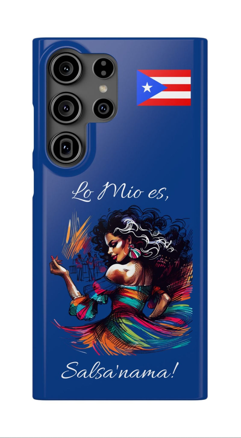 Galaxy "Lo Mio Es Salsa'nama" Blue Slim Cases - Puerto Rico Flag 🇵🇷🥁 - Weeeepa!