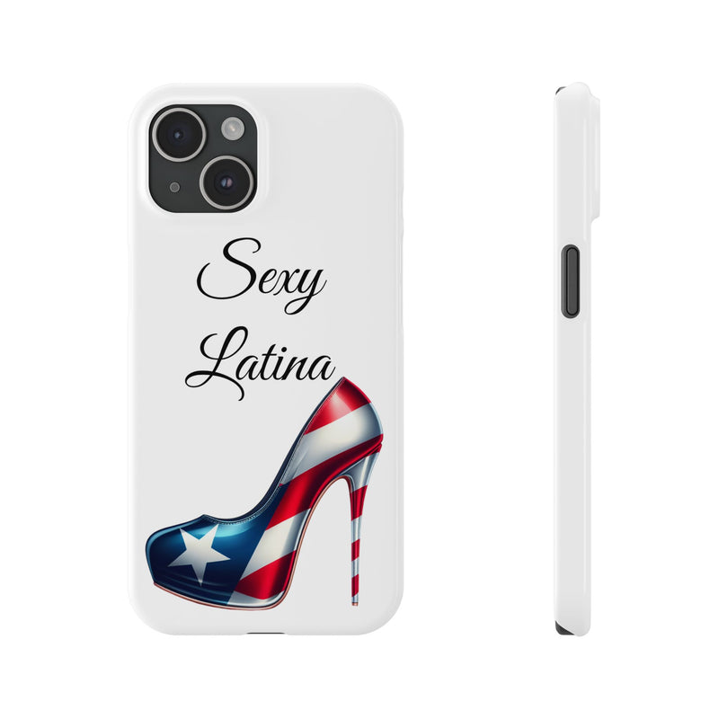 Puerto Rico Flag Sexy Latina Stiletto White Slim Phone Cases - Rico Flag 🇵🇷🥁  -Weeeepa!, Puertoriquena