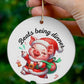 Christmas Santa Hog/Pig Ceramic Ornament