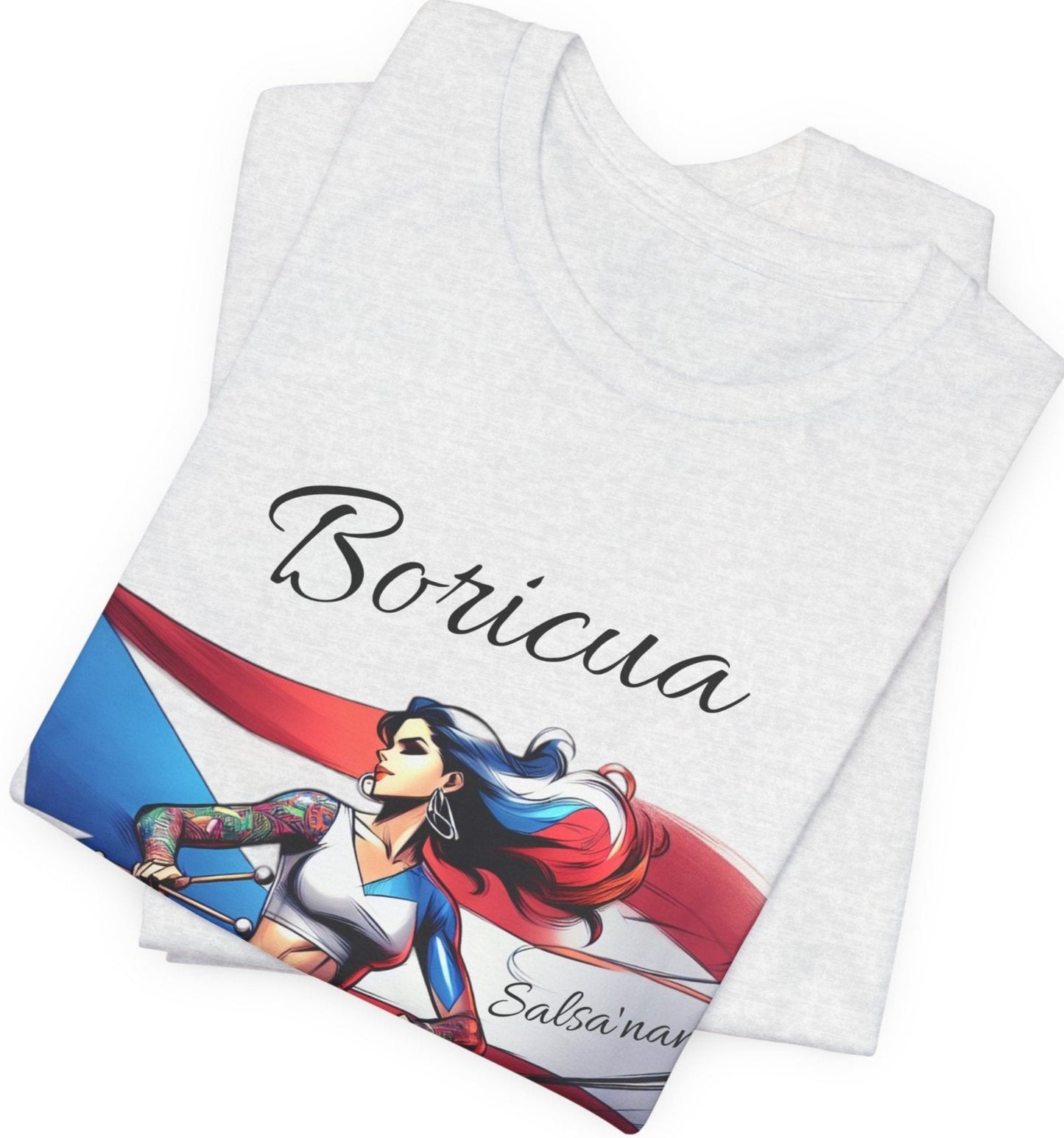 Boricua Puerto Rican Drummer - Puerto Rico Flag - Jersey Short Sleeve Tee, Puertorriqueña - Latina