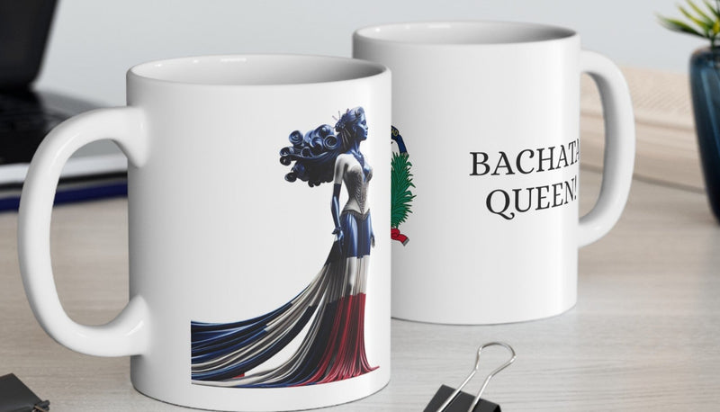 DOMINICAN BACHATA QUEEN Mug 11oz - DOMINICAN FLAG, Bachata, DOMINICAN WOMAN, BACHATA DANCE,